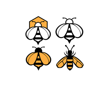 蜜蜂动物图标。蜂蜜飞蜂。昆虫, 昆虫和蜘蛛平面式矢量图