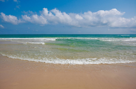 海岸线的空海和海滩背景