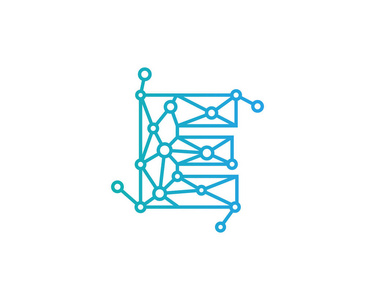 字母 e 网络图标徽标设计元素