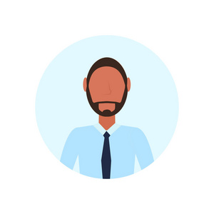 无头像非洲裔美国人的头像孤立的无脸胡须男性卡通人物肖像平照片