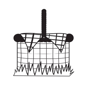 空的野餐篮子剪影