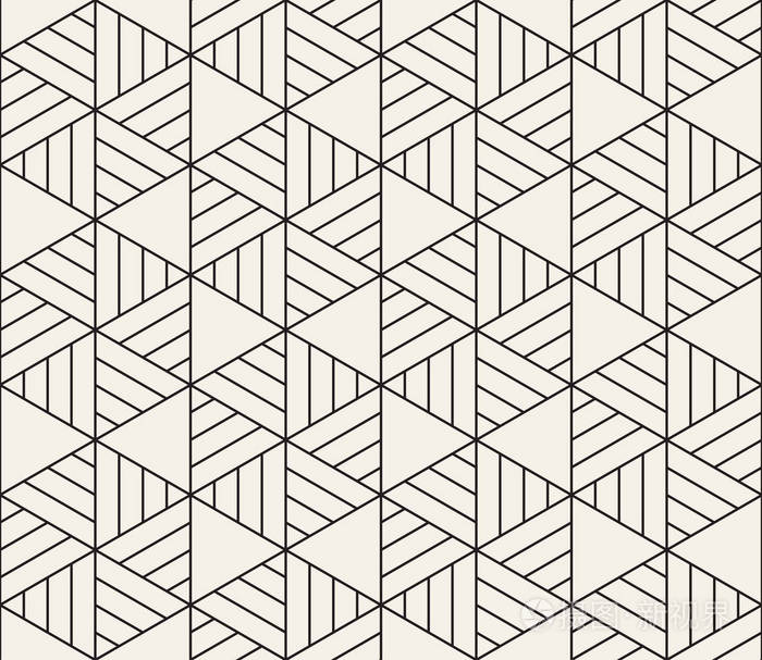 矢量无缝几何图案简单的抽象线格子重复元素时尚背景平铺