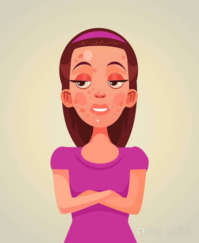 皮肤问题平面卡通插图图形设计概念元素