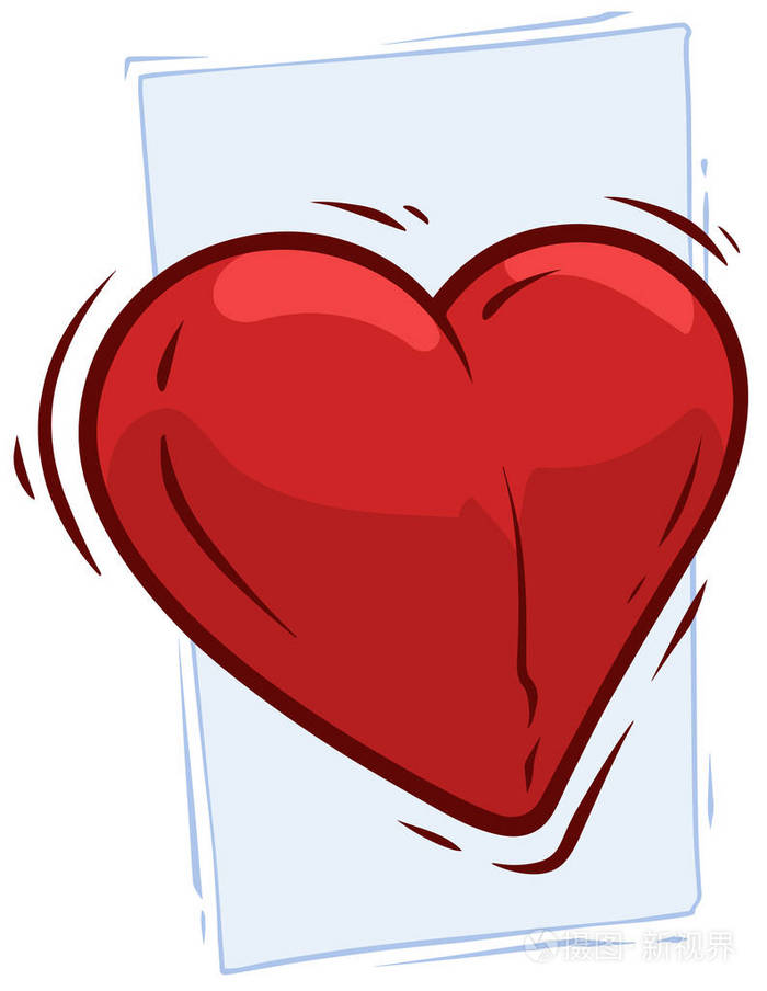 卡通大红色脉冲可爱的心脏矢量图标插画-正版商用图片05n4zz-摄图新