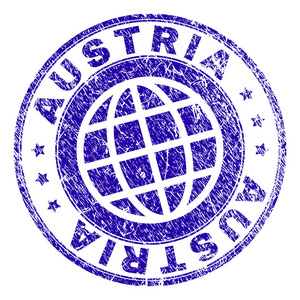 划痕质感奥地利邮票印章