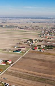 在波兰的乡村景观鸟瞰图