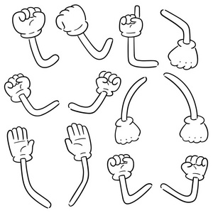 向量集的卡通手臂插画