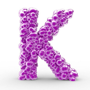 3d 带抽象生物纹理的字母 K