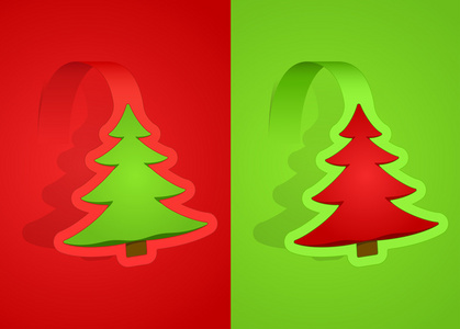 红色和绿色圣诞贺卡照片