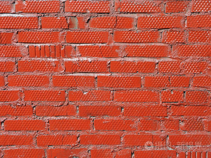 新的红色砖排列在排室外特写