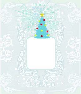 抽象的圣诞树卡