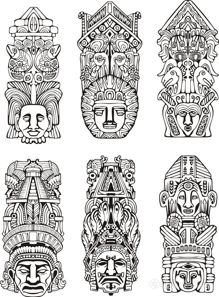 阿兹台克人的图腾柱