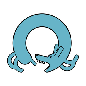 宠物玩尾巴.矢量图案照片