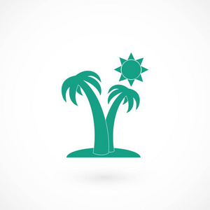 棕榈树和太阳图标
