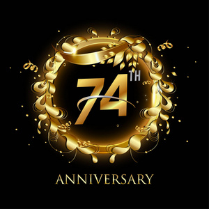 74年黄金周年纪念标志, 装饰背景