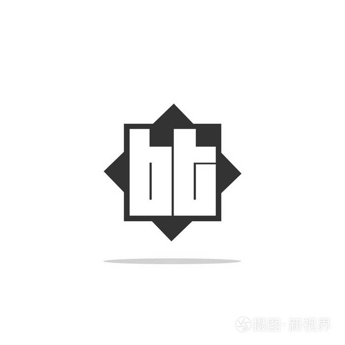 首字母 Bt 标志模板矢量设计