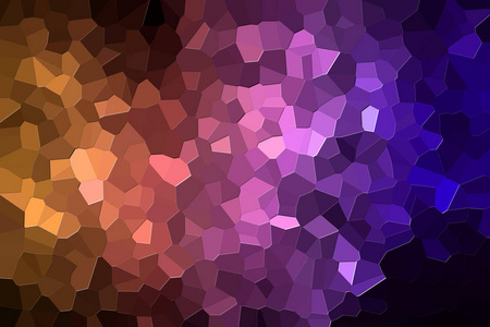 由橙色粉红色和紫色的各种多边形和三角形组成的抽象几何图案的照片