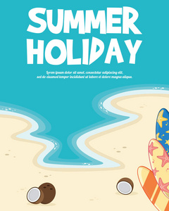 夏日假期概念热带假期矢量插画