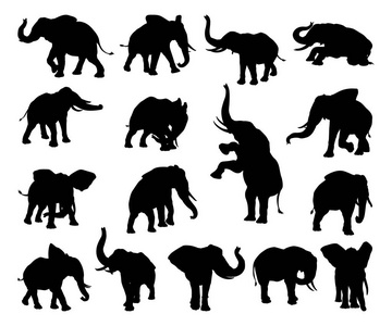 大象动物剪影