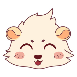 滑稽的豚鼠微笑-表情符号微笑, 笑 emoji 表情插画