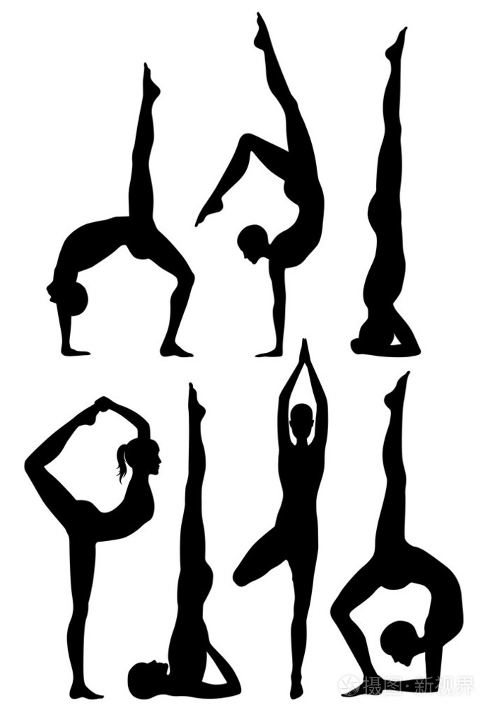 瑜伽构成剪影