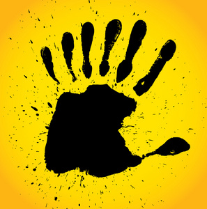 打印用七根手指的手照片