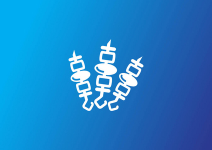 羊肉串烤肉串图标, 矢量插图照片