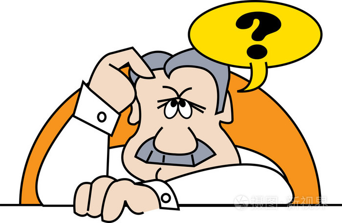 糊涂的人挠他的前额
