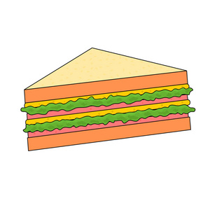 查出美味快餐火腿三明治, 插图图标