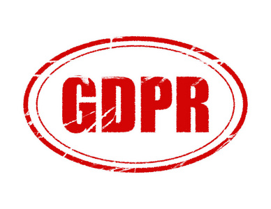 Gdpr 一般数据保护条例。带有独立图章的白色背景