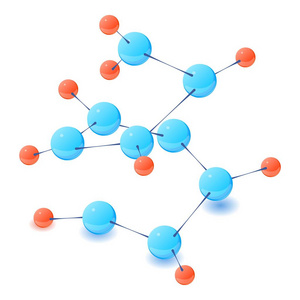 中性分子图标, 等距3d 样式