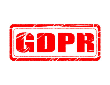 Gdpr 一般数据保护条例。带有独立图章的白色背景