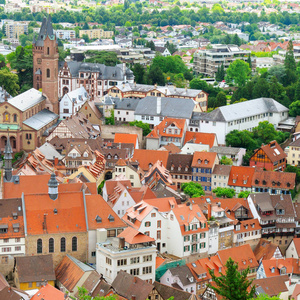 美丽的全景古城曼海姆, 德国。从上面查看