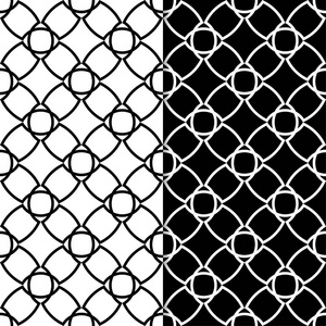 黑白相间的几何装饰品。一套无缝模式的网络, 纺织品和墙纸