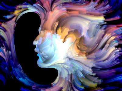 丰富多彩的人物肖像与艺术, 想象力, 创造力和女权主义的隐喻关系的