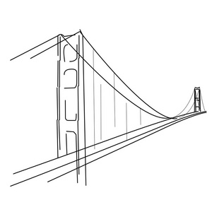 桥的素描画图片简单图片