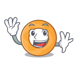 挥舞洋葱圈字符卡通矢量插画照片