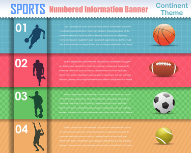 编号的信息体育横幅复古图案矢量设计