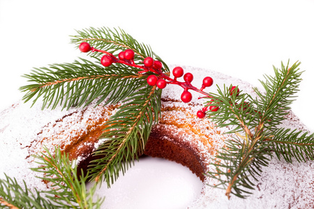 甜甜圈的圣诞装饰的特写