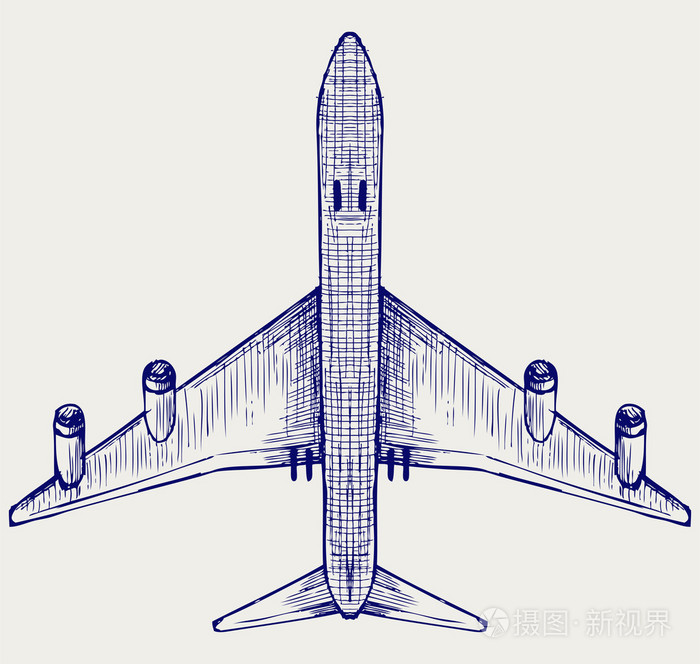 飞机的飞机.涂鸦风格插画-正版商用图片05oz9u-摄图新视界