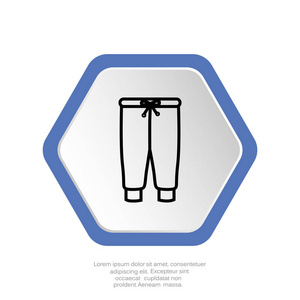 运动裤平面图标, 矢量, 插图