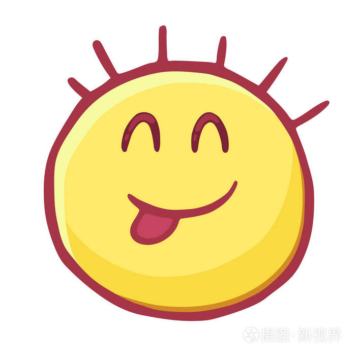彩色图释图标显示语言俏皮的笑脸
