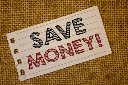 概念照片减少开支使基金从 earningsnotebook 页想法消息黑红字母字