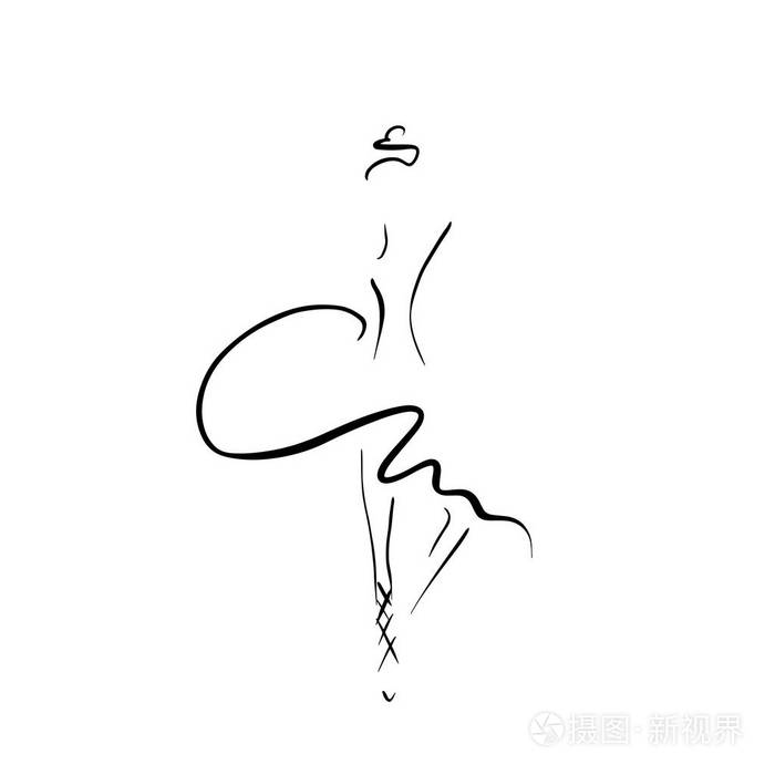 简单的矢量图示.跳舞的女孩