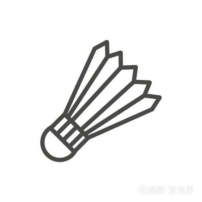 羽毛球球图标矢量线羽毛球符号