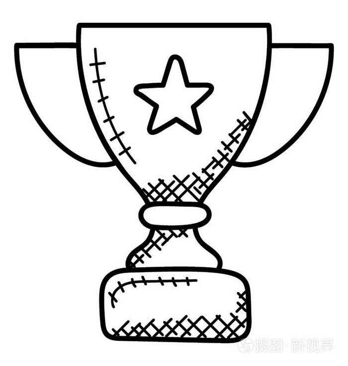 一个有形的奖项, 星座象征奖杯的概念插画-正版商用图片05po3n-摄图新