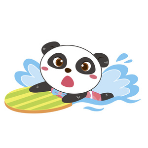 一只熊猫海滩活动