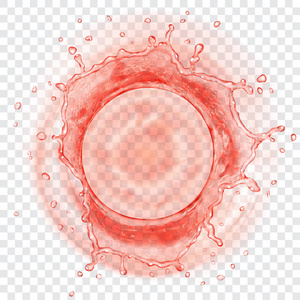 半透明的水冠的顶部视图, 红色的颜色, 在透明的背景下隔离。仅在矢量格式中透明