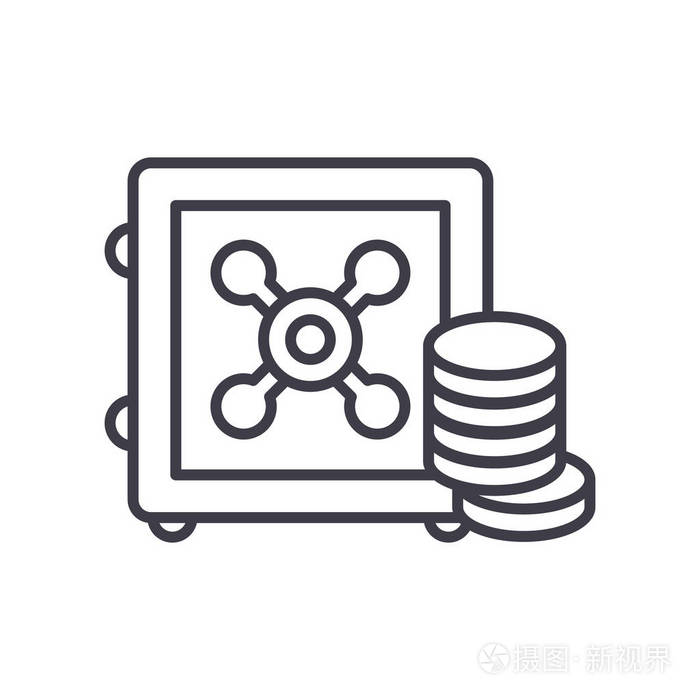 储备基金黑色图标概念储备基金平面向量符号符号插图
