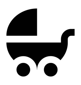 婴儿越野车平面矢量图标